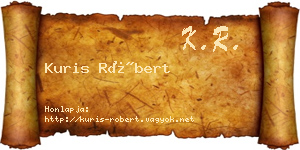 Kuris Róbert névjegykártya